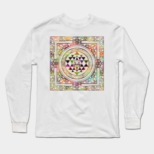 Colorful Sri Yantra  / Sri Chakra Long Sleeve T-Shirt